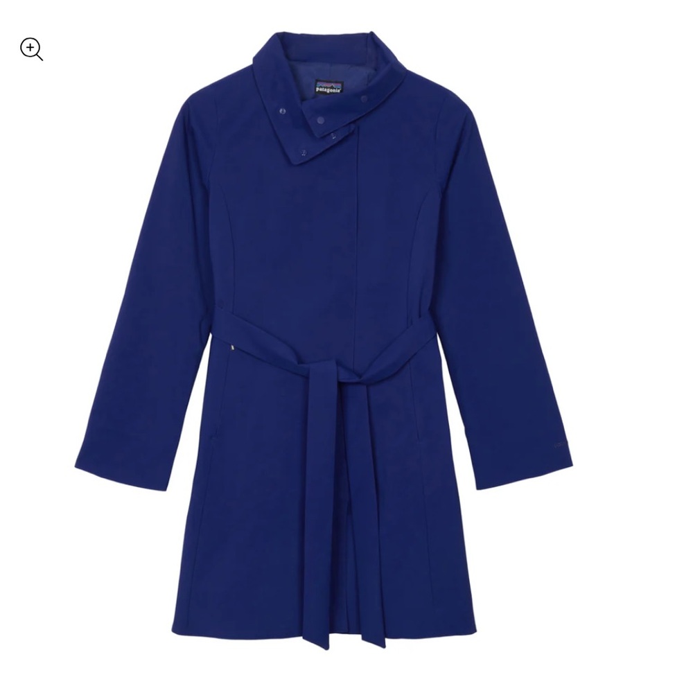 Patagonia Larissa Trench Rain Coat Blue Butterfly Size Small